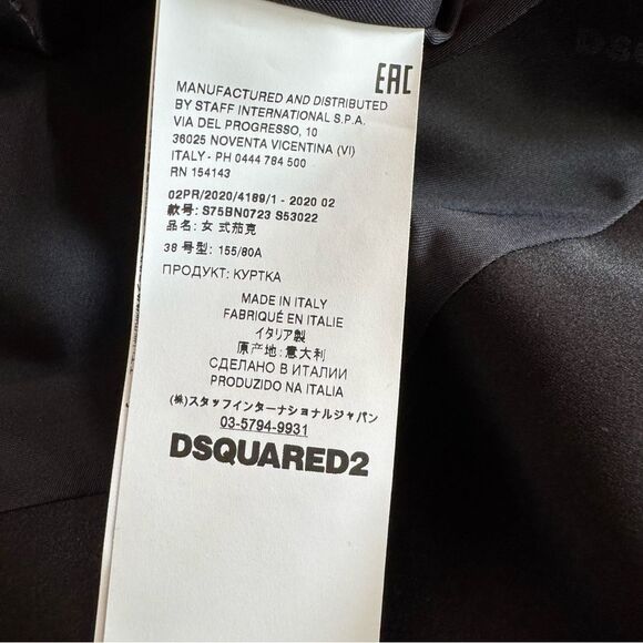 DSQUARED Tuxedo Blazer Size 38 US 2‎ Brocade Metallic Leopard Satin Lapel - Picture 14 of 16